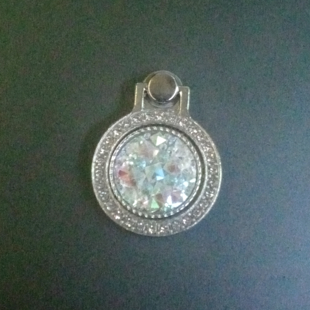 Silver Rhinestone decor phone ring